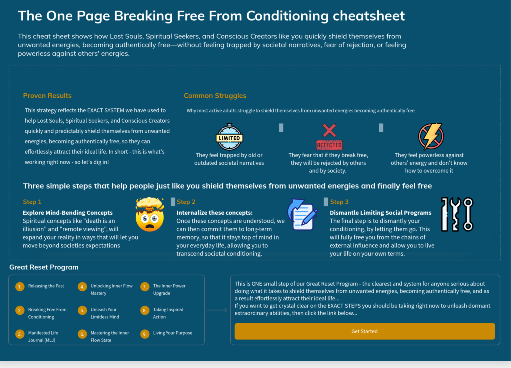 Module 2 - The Great Reset - Break free from Conditioning