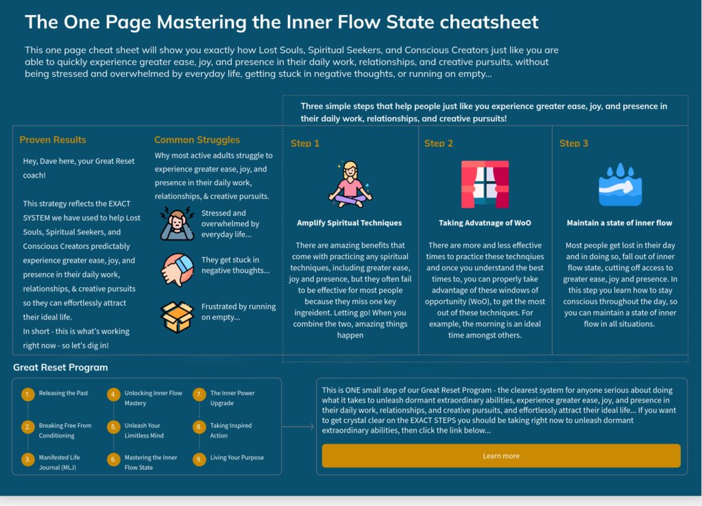 Module 6 - The Great Reset - Mastering the Inner Flow State