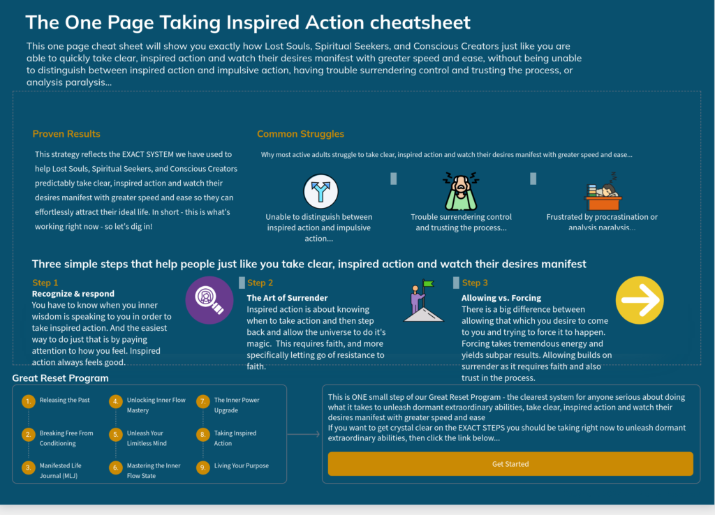 Module 8 - The Great Reset - Taking Inspired Action