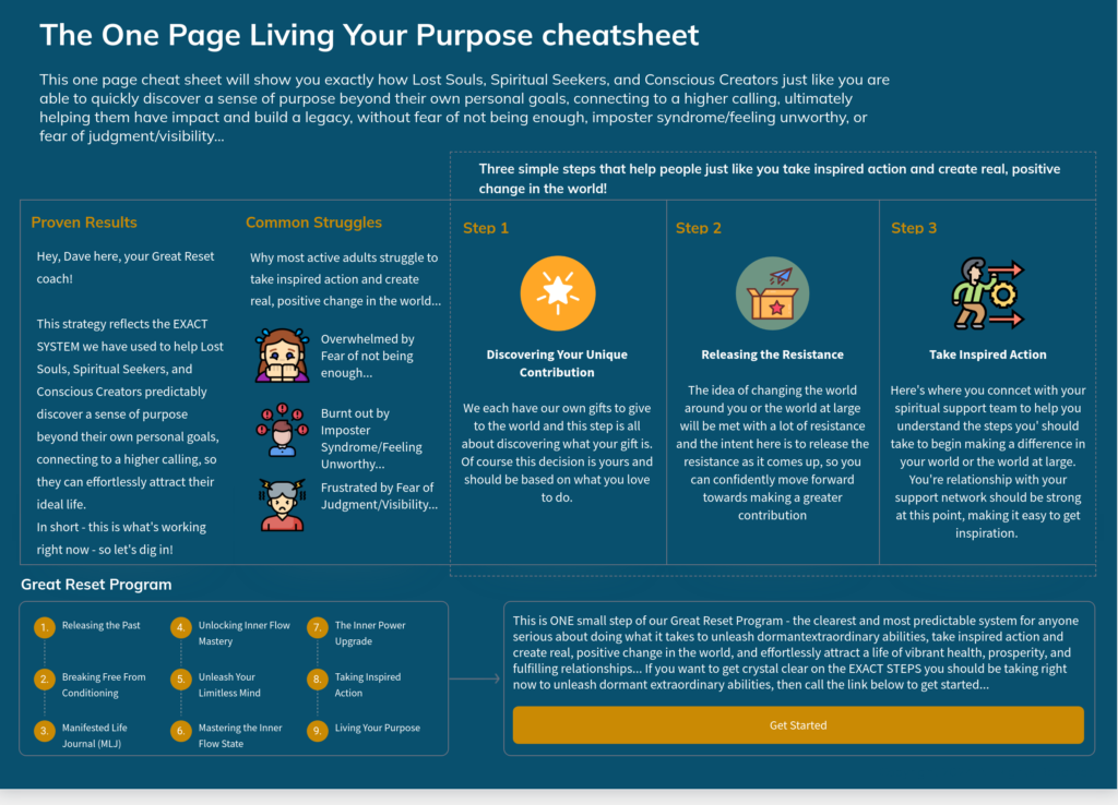 Module 9 - The Great Reset - Living Your Purpose